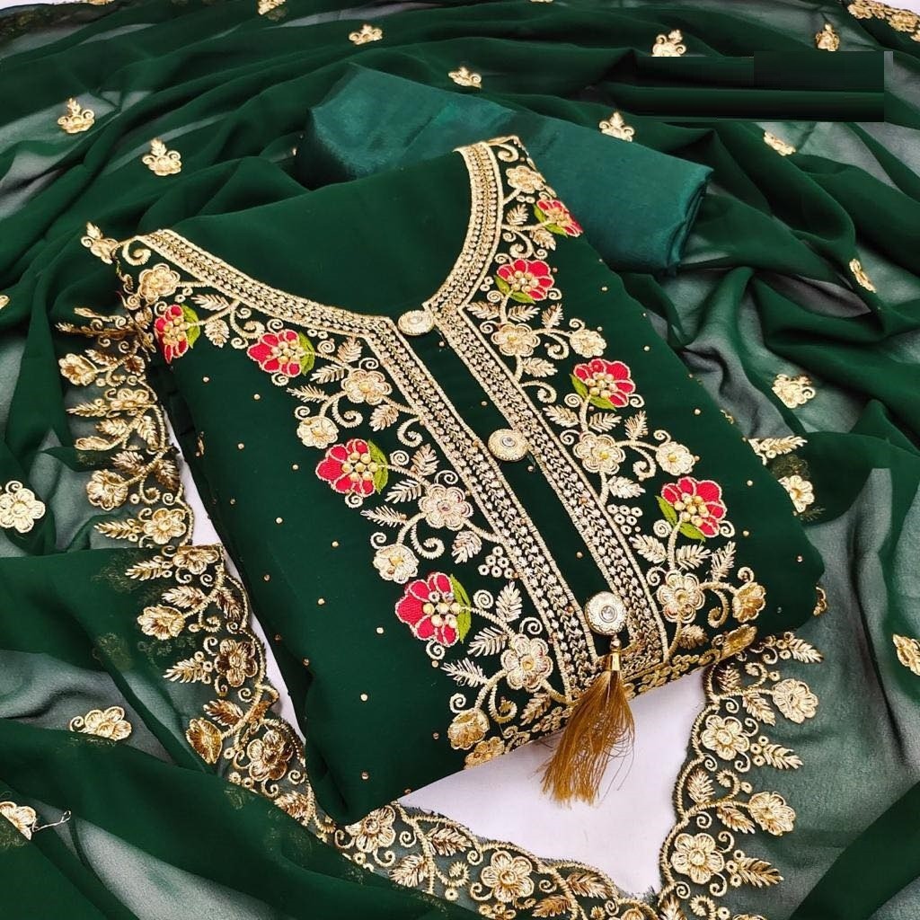 Georgette Embroidery work 4 piece 2823