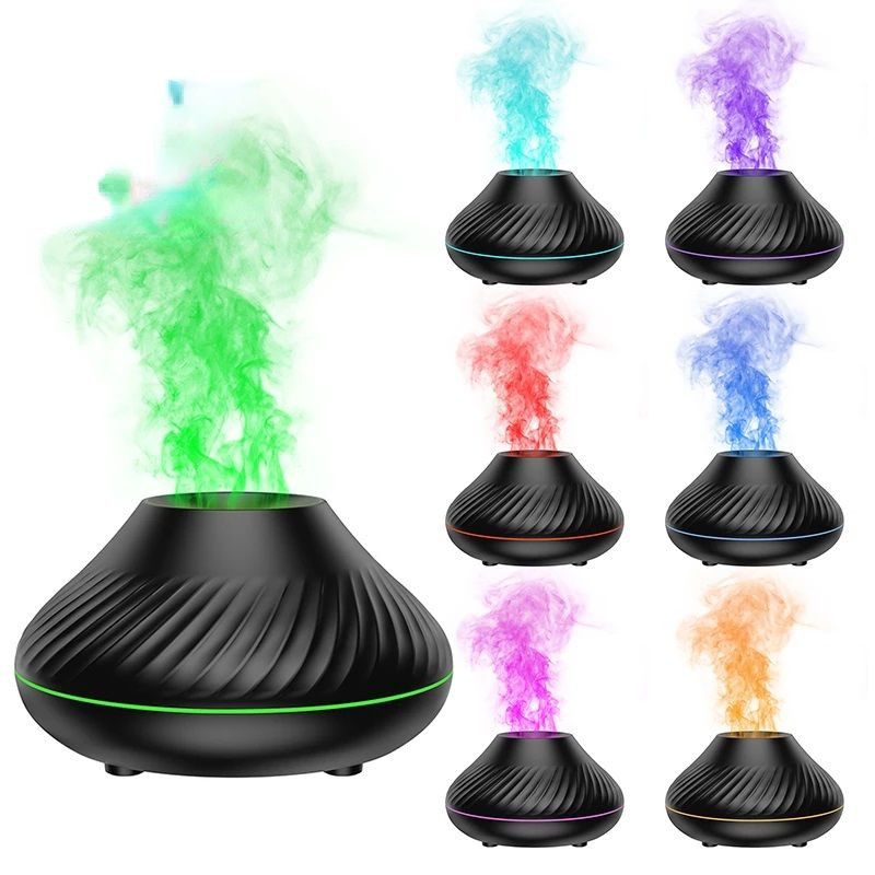Volcanic Flame Aroma Diffuser Essential Oil Lamp Air Humidifier With Color Night Light